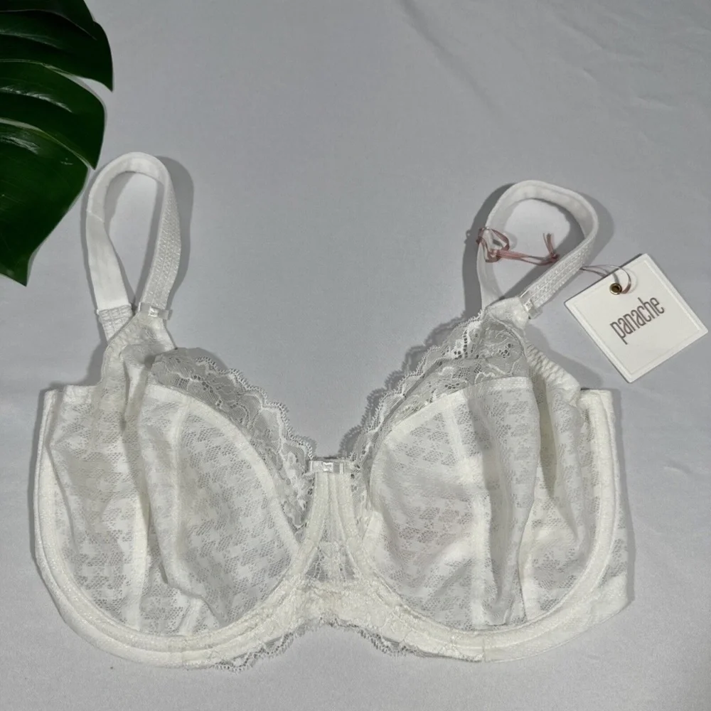 NWT $72 Panache [ 28H US‎ ] Envy Balconnete Underwire Full Cup Bra in Ivory